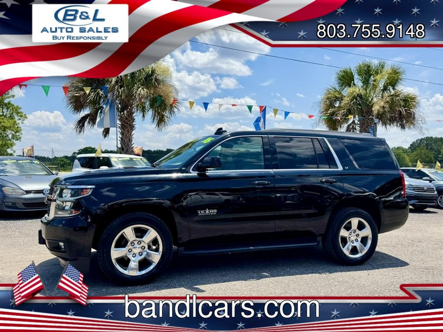 2016 Black /Black Chevrolet Tahoe (1GNSCBKC6GR) with an 5.3l V8 DI VVT Flex 5.3l engine, Automatic transmission, located at 745 East Steele Rd., West Columbia, SC, 29170, (803) 755-9148, 33.927212, -81.148483- Photo#0