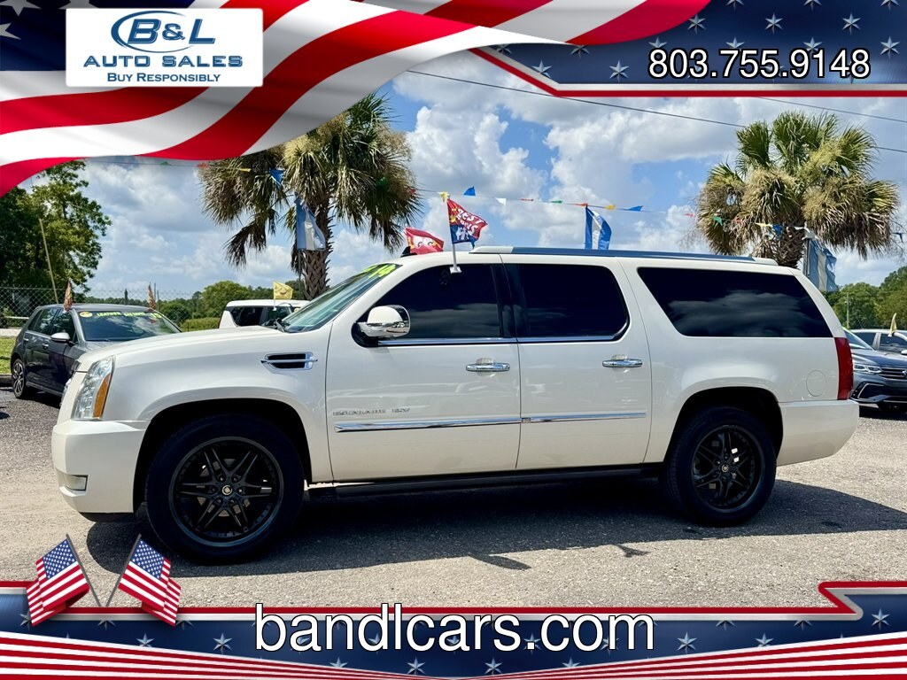 2014 White /Taupe Cadillac Escalade (1GYS3KEF5ER) with an 6.2l V8 SFI OHV Flex 6.2l engine, Automatic transmission, located at 745 East Steele Rd., West Columbia, SC, 29170, (803) 755-9148, 33.927212, -81.148483- Photo#0
