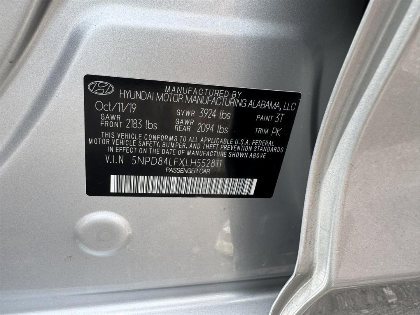 2020 Silver /Grey Hyundai Elantra (5NPD84LFXLH) with an 2.0l I-4 MPI Dohc 2.0l engine, Automatic transmission, located at 745 East Steele Rd., West Columbia, SC, 29170, (803) 755-9148, 33.927212, -81.148483- Photo#28