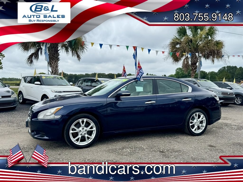 2014 Blue /Tan Nissan Maxima (1N4AA5AP7EC) with an 3.5l V6 Smpi Dohc Cvtcs 3 engine, Automatic transmission, located at 745 East Steele Rd., West Columbia, SC, 29170, (803) 755-9148, 33.927212, -81.148483- Photo#0