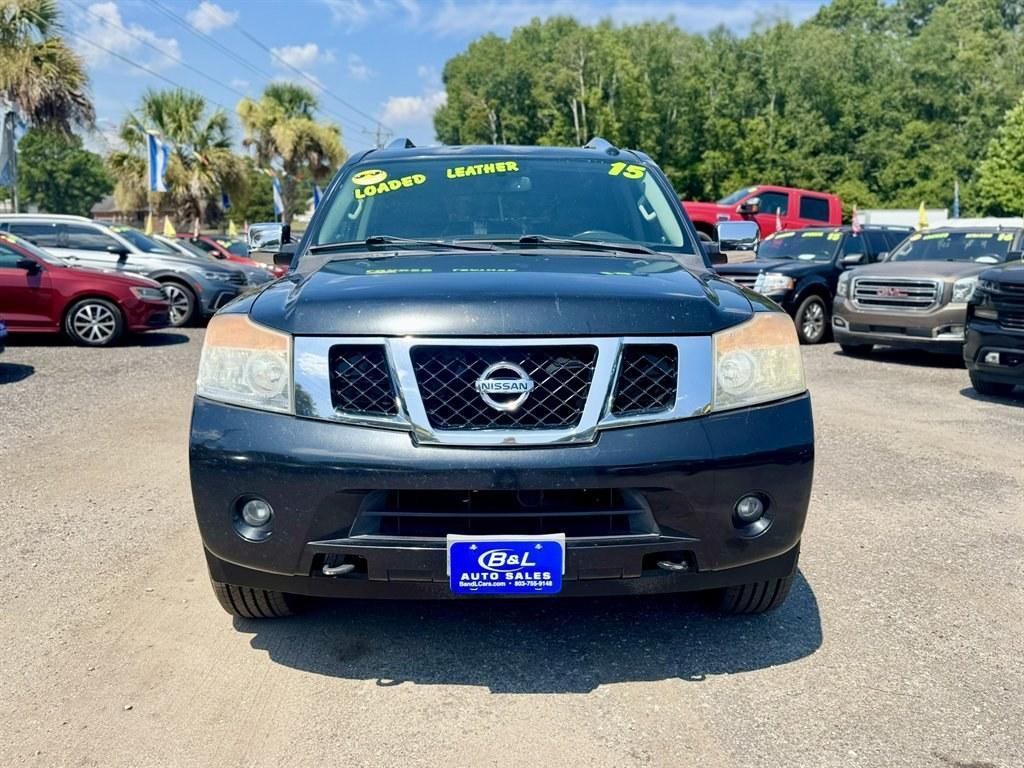 2015 Black /Black Nissan Armada (5N1BA0NC6FN) with an 5.6l V8 MPI Dohc Flex 5.6 engine, Automatic transmission, located at 745 East Steele Rd., West Columbia, SC, 29170, (803) 755-9148, 33.927212, -81.148483- Photo#1