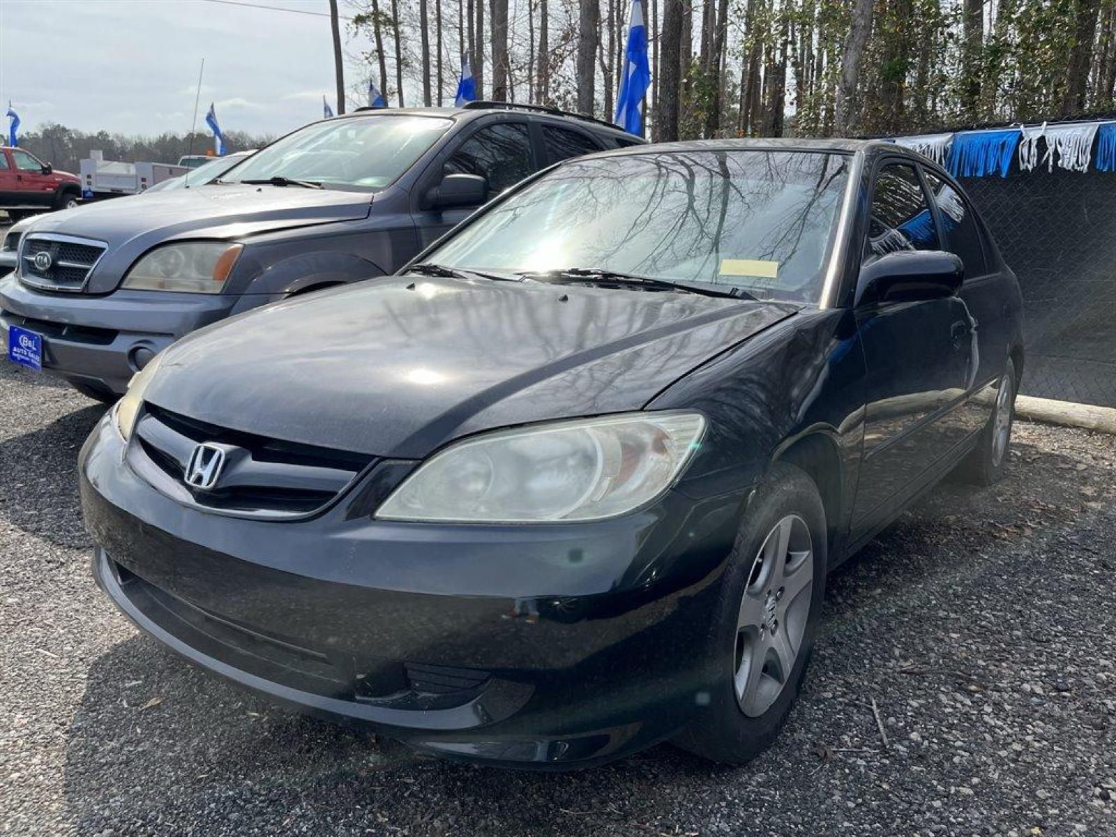 2004 Black /Grey Honda Civic (2HGES25744H) with an 1.7l I-4 MPI Sohc 1.7l engine, Manual transmission, located at 745 East Steele Rd., West Columbia, SC, 29170, (803) 755-9148, 33.927212, -81.148483 - Internet CASH Special Price- 2004 Honda Civic AS IS! AS IS! AS IS! - Photo #0