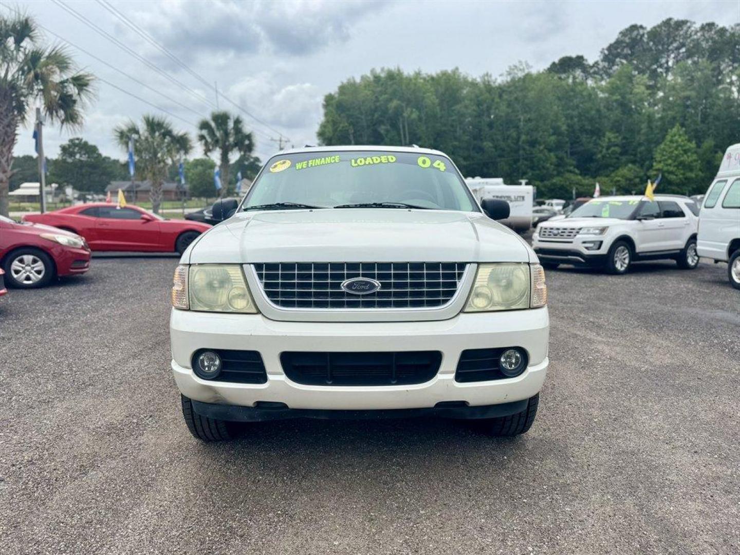 2004 White /Tan Ford Explorer (1FMDU65W54Z) with an 4.6l V8 EFI Sohc 4.6l engine, Automatic transmission, located at 745 East Steele Rd., West Columbia, SC, 29170, (803) 755-9148, 33.927212, -81.148483 - Special Internet Price! 2004 Ford Explorer with AM/FM radio, Cruise control, Sunroof, Leather interior, Keyless entry, 3rd row seating, Rear entertainment, Powered windows, Powered door locks, Plus more! - Photo#1