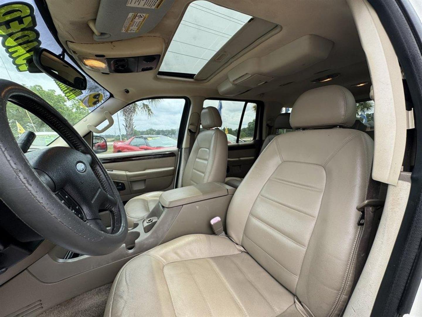 2004 White /Tan Ford Explorer (1FMDU65W54Z) with an 4.6l V8 EFI Sohc 4.6l engine, Automatic transmission, located at 745 East Steele Rd., West Columbia, SC, 29170, (803) 755-9148, 33.927212, -81.148483 - Special Internet Price! 2004 Ford Explorer with AM/FM radio, Cruise control, Sunroof, Leather interior, Keyless entry, 3rd row seating, Rear entertainment, Powered windows, Powered door locks, Plus more! - Photo#18