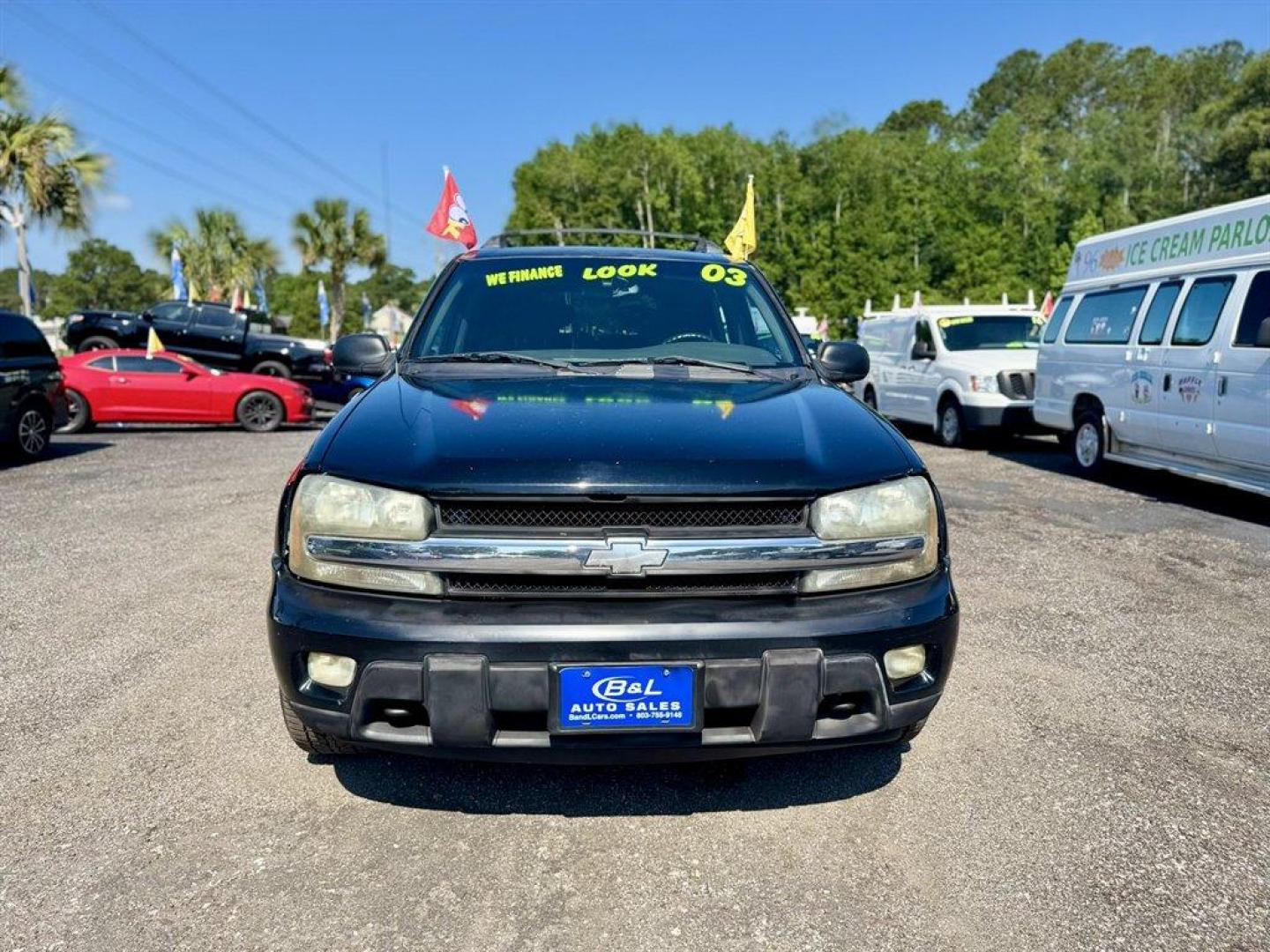 2003 Black /Grey Chevrolet Trailblazer (1GNET16SX36) with an 4.2l I-6 MPI Dohc 4.2l engine, Automatic transmission, located at 745 East Steele Rd., West Columbia, SC, 29170, (803) 755-9148, 33.927212, -81.148483 - Special Internet Price! 2003 Chevrolet Trailblazer with AM/FM radio, Cloth interior, 3rd row seating, Powered driver seat, Powered windows, Powered door locks, Plus more! - Photo#1